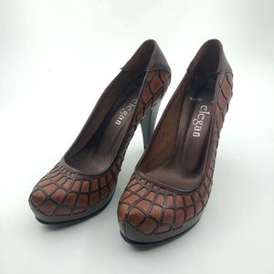 HANDMADE LEATHER WOMAN PLATFORM HEELS